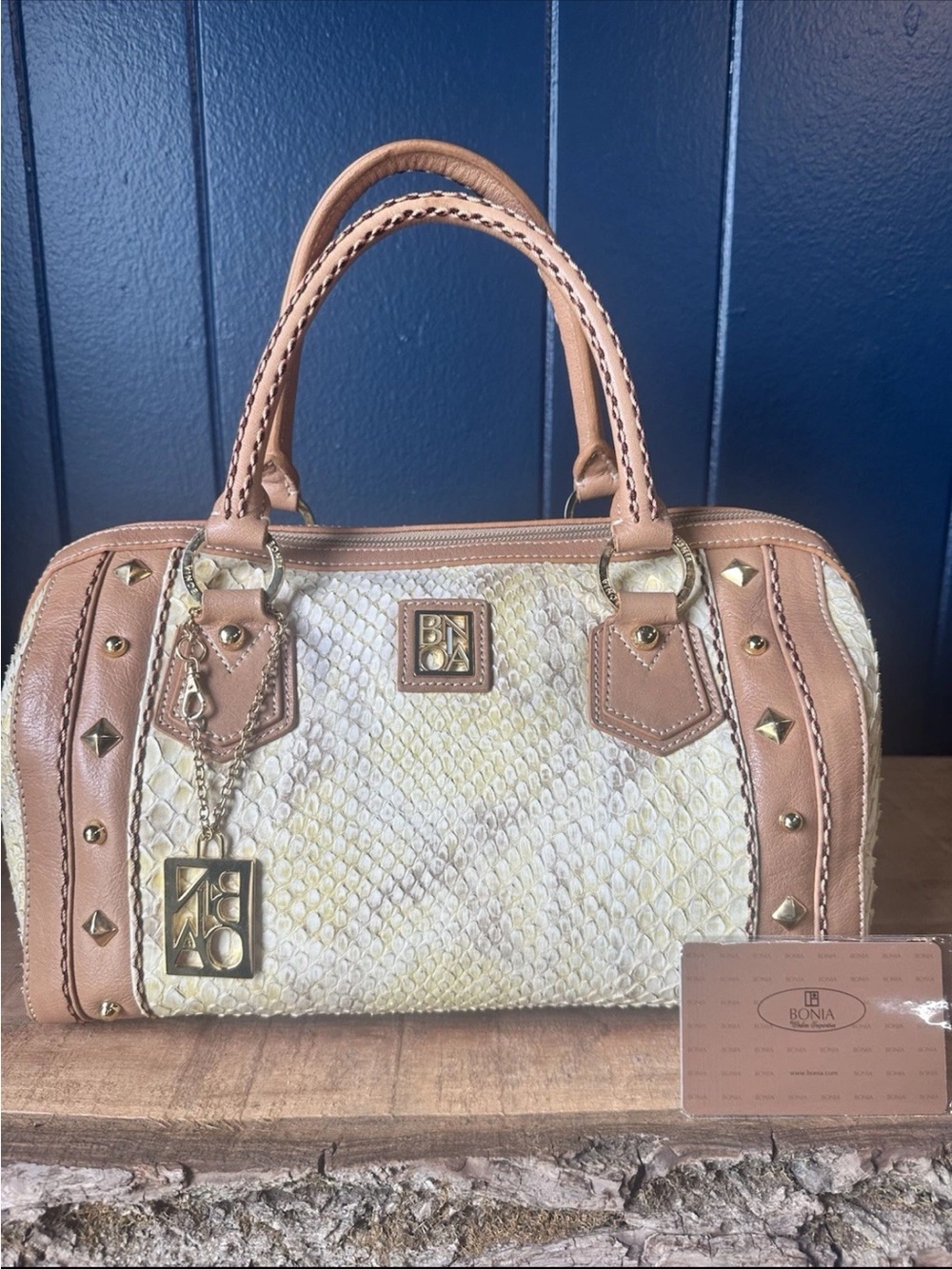 Bonia Limited Edition #18/60 Satchel Bag Genuine Python Leather w/ COA
